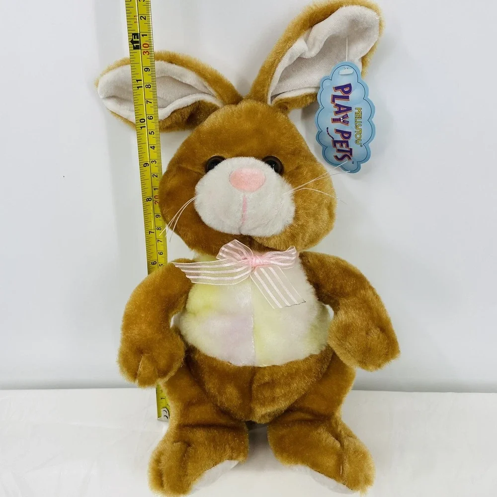 Kellytoy Play Pets Brown Shiny Rabbit Plush 11